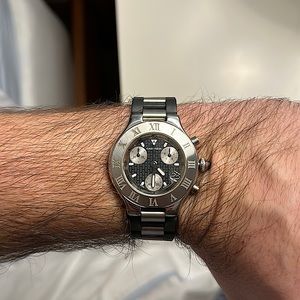 Cartier 21 Chronoscaph wristwatch in excellent condition